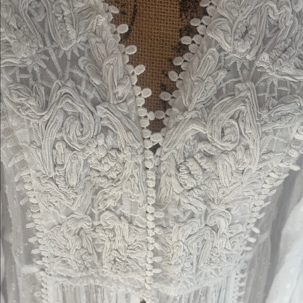 Free People Intimates Elegant White Embroidered Lingerie